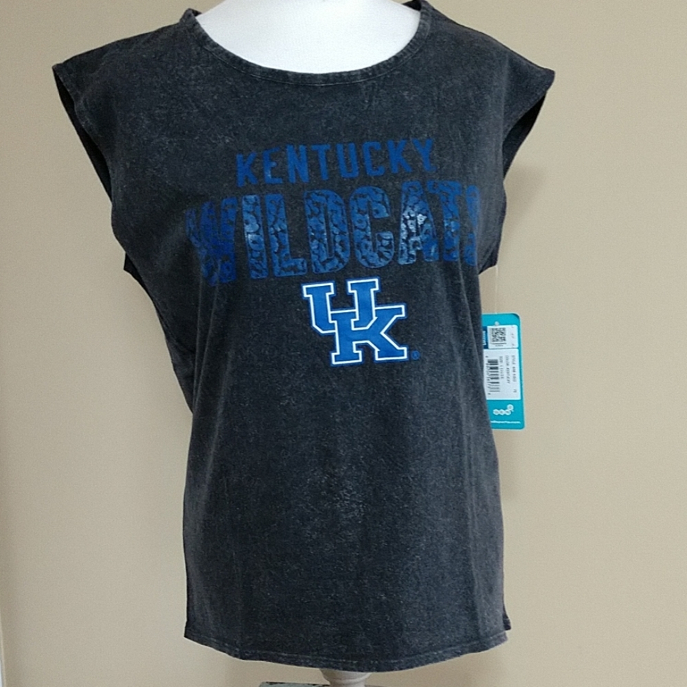 NEW Kentucky Wildcats Ripped Tshirt Muscle Tank Open Back UK Gen.2 Juniors Lrg